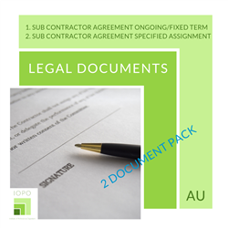 AU Sub Contractor Agreement Pack: Ongoing + Project Specific